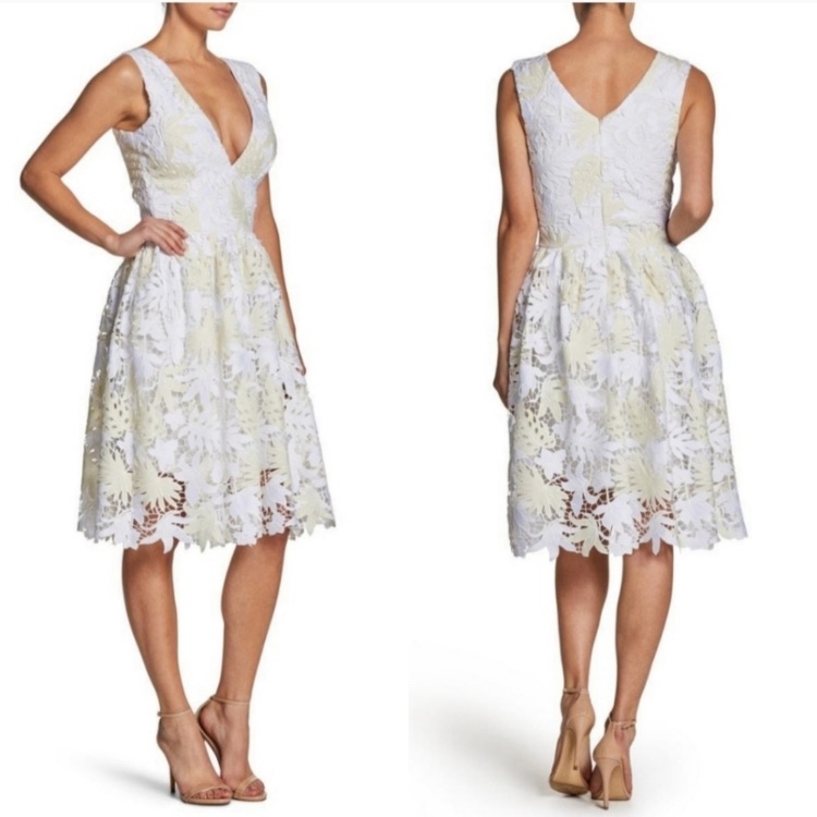 Nwt Dress The Population Rita Floral Lace Dress